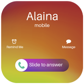 Full screen iOS caller screen-slide to answer icon