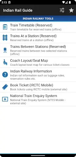 Indian Rail Guide screenshot 1