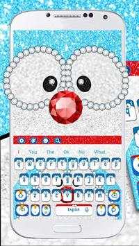 Blue Glitter Diamond Cat Keyboard Theme screenshot 1
