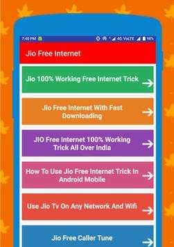 Jio Sim Free Internet Tricks screenshot 1
