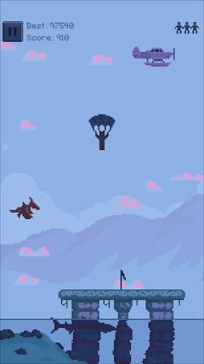 Sky Diver Classic - Hi-Bit retro parachute arcade screenshot 4