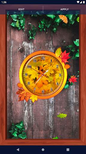 Forest Leaves Clock Wallpaper screenshot 3