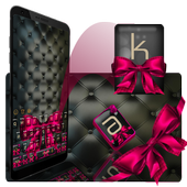 Black Pink Bow Keyboard Theme icon