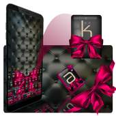 Black Pink Bow Keyboard Theme 10001003