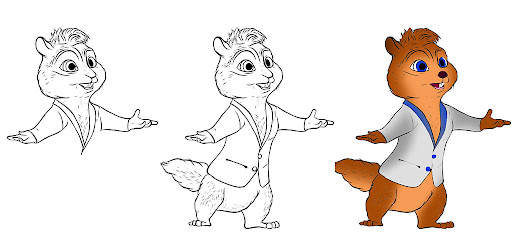 How to draw cartoon squirrel and chipmunk screenshot 1