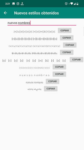 Nuevos nombres Free F. screenshot 3