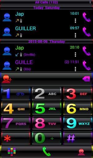 Theme RocketDial Black Crazy Colors screenshot 2