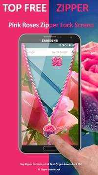 Pink Roses Zipper Lock Screen screenshot 4