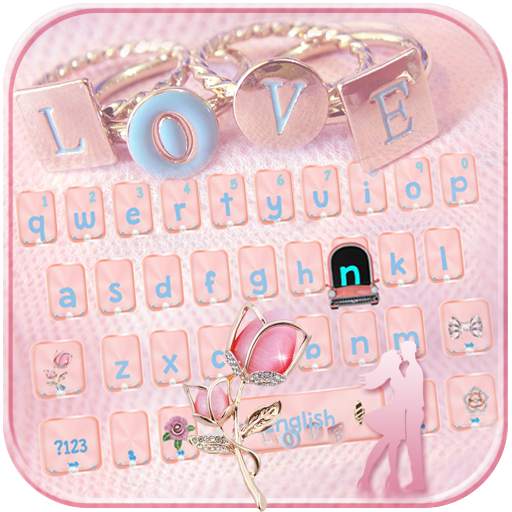Rose Gold Love Keyboard Theme - diamond rose 10002000