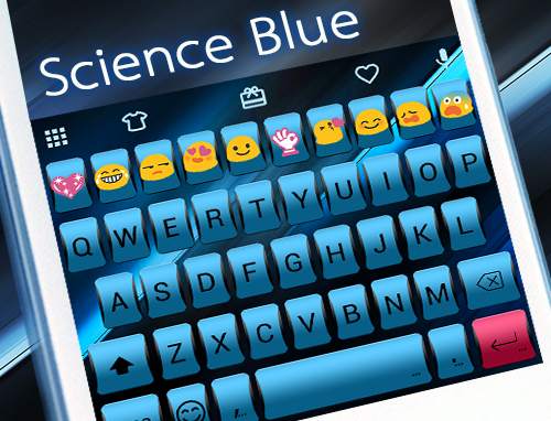 Science Blue Emoji Keyboard screenshot 5
