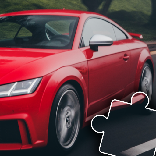 Car, truck and train puzzles icon
