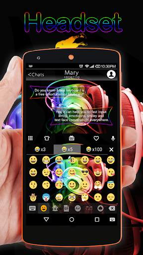 Rapper Neon Emoji Keyboard screenshot 3