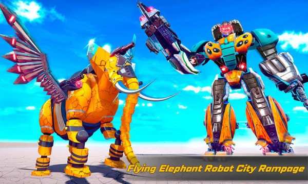 Flying Elephant Robot Car Game - Car Robot War screenshot 6