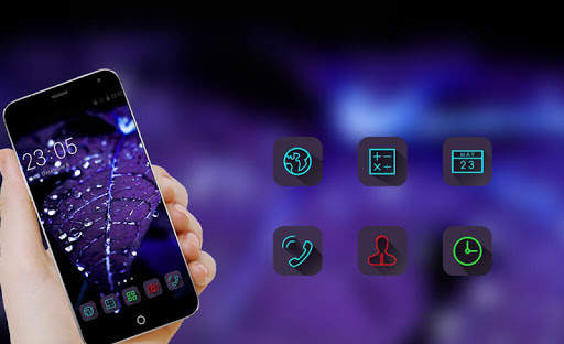 Tema Tetesan Air Dedaunan Biru screenshot 4