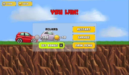 Racing on cartoon cars on the hills and mountains screenshot 3