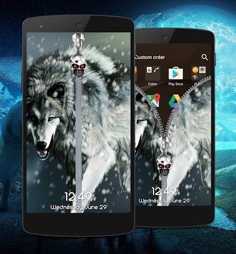 Wolf Zipper Lock Screen 4 تصوير الشاشة