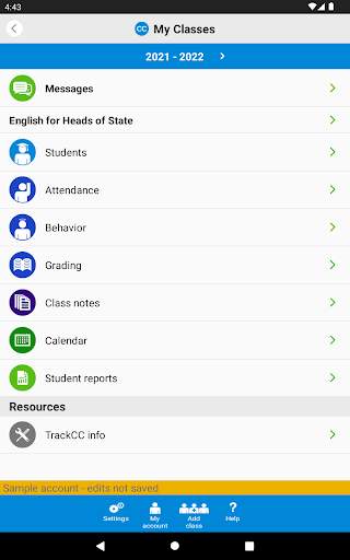 TrackCC Class management screenshot 8