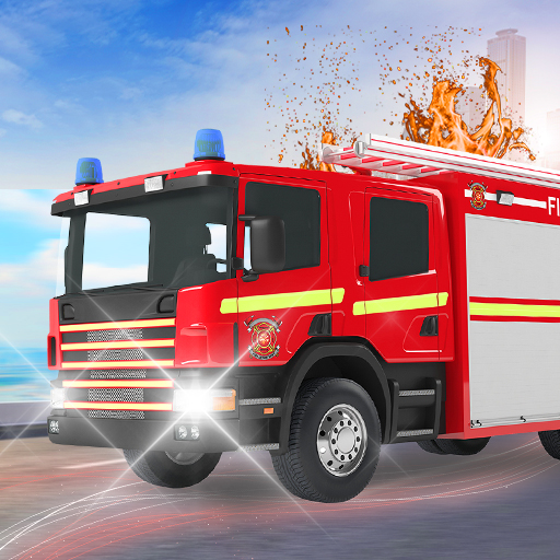 Put out the fire with a fire truck icon