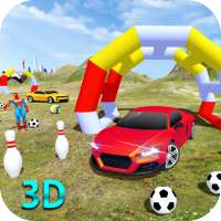 superhero cars stunt impossible drive logo