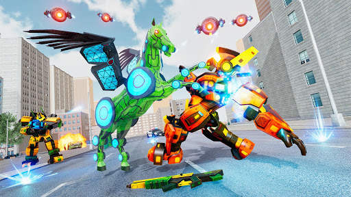 Flying Horse Robot: Muscle Car transform Game screenshot 1