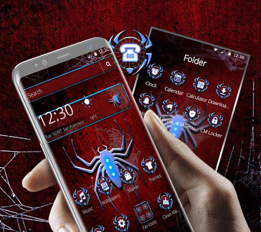 Scary Blue Spider Theme screenshot 1