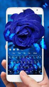Blue Rose Butterfly Keyboard Theme screenshot 2