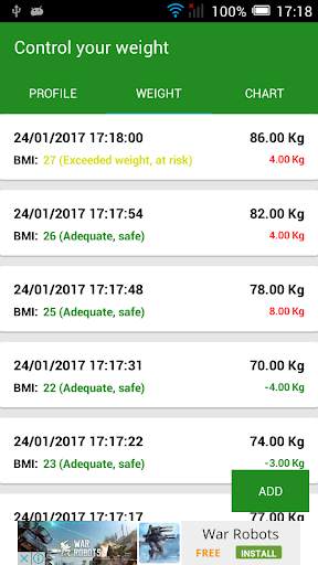 Control Your Weight Lite screenshot 4