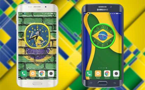 Brazil Football Wallpaper Clock Live screenshot 1