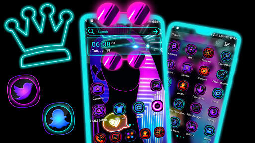 Dark Girly Launcher Theme screenshot 1