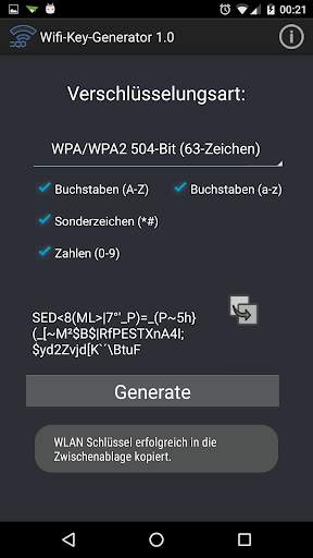 Wifi Key Generator screenshot 1