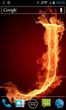 Fiery letter J live wallpaper screenshot 2