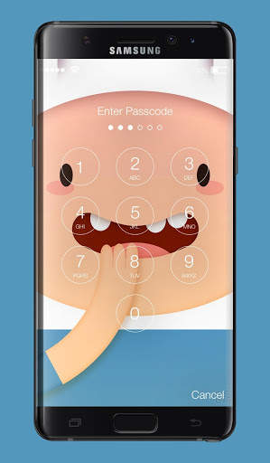 Cartoon Faces Lock Screen 2 تصوير الشاشة