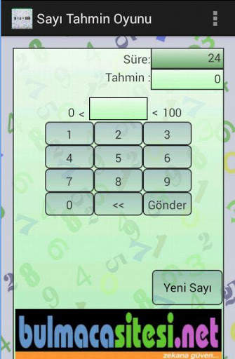 Sayı Tahmin Oyunu screenshot 1