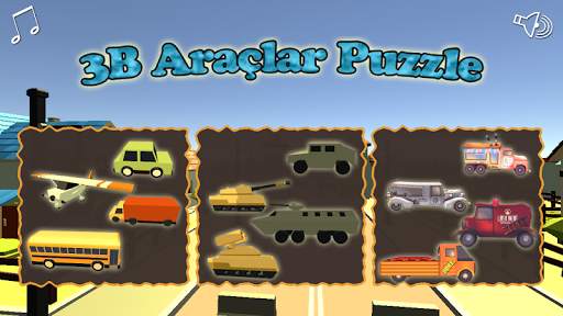 Arabalar Puzzle - Araç Eşleştirme Oyunu 3 Boyutlu screenshot 1