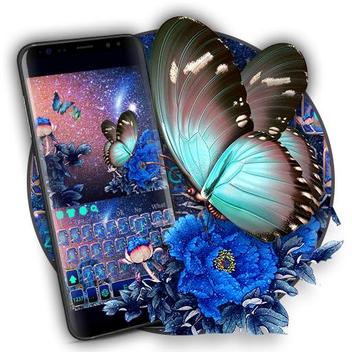 Starry Blue Flower Keyboard 10001005