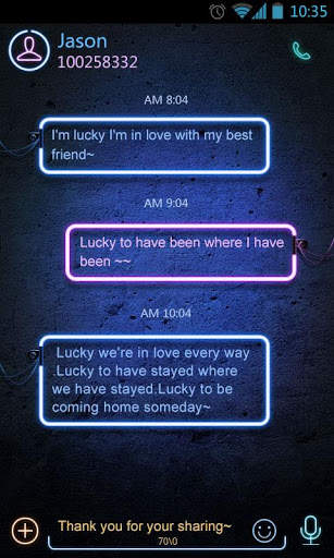 NEON THEME GO SMS PRO  EX screenshot 1