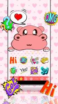 Emoji Keyboard - Cute Hippo Theme screenshot 4