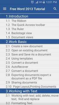 Free Word 2013 Tutorial screenshot 1