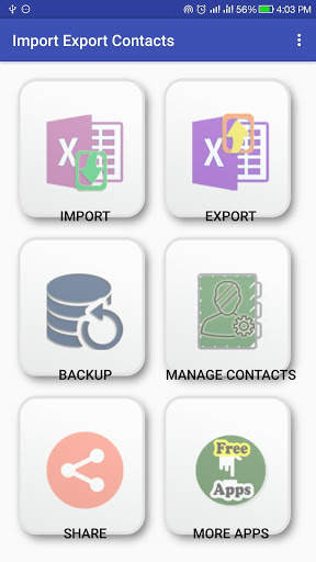 Import Export Contacts Pro 1 تصوير الشاشة