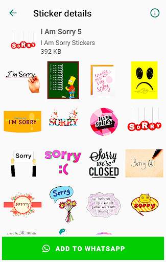 I am Sorry Stickers for WhatsApp - WAStickerApps screenshot 6