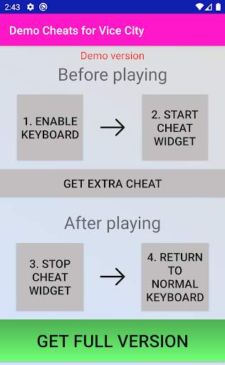 Cheats Keyboard Demo for Vice  screenshot 4