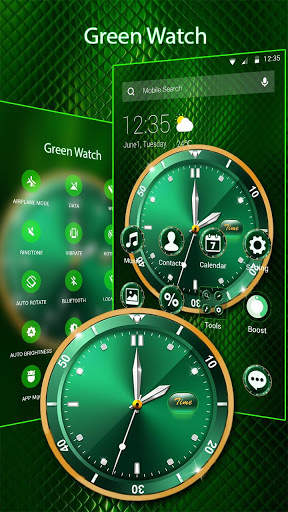 Gold Green Luxury Clock APUS launcher Theme screenshot 4