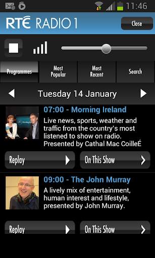 RTÉ Radio Player screenshot 1