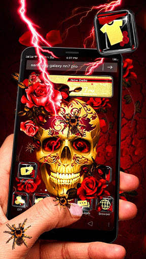 Skull Glass Tech 3D Theme 💀 screenshot 1