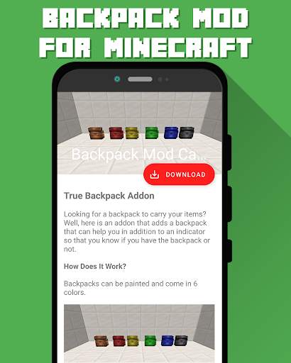 Backpack Mod screenshot 1