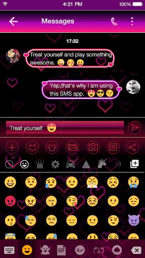 Cute Neon Emoji Keyboard Theme स्क्रीनशॉट 5