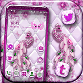 Pink Peacock Diamond Launcher Theme icon