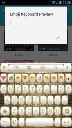 Frame WhiteGold Emoji Keyboard screenshot 1
