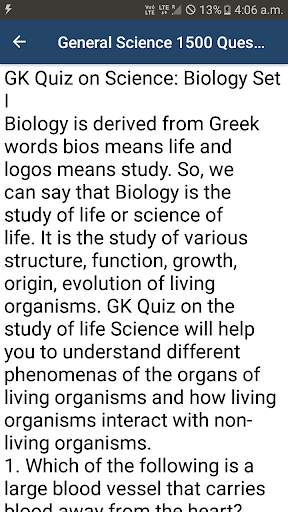 General Science GK - 1500 Question Answers screenshot 4