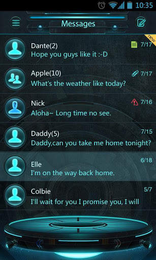GO SMS PRO TECHNOLOGY THEME EX screenshot 3